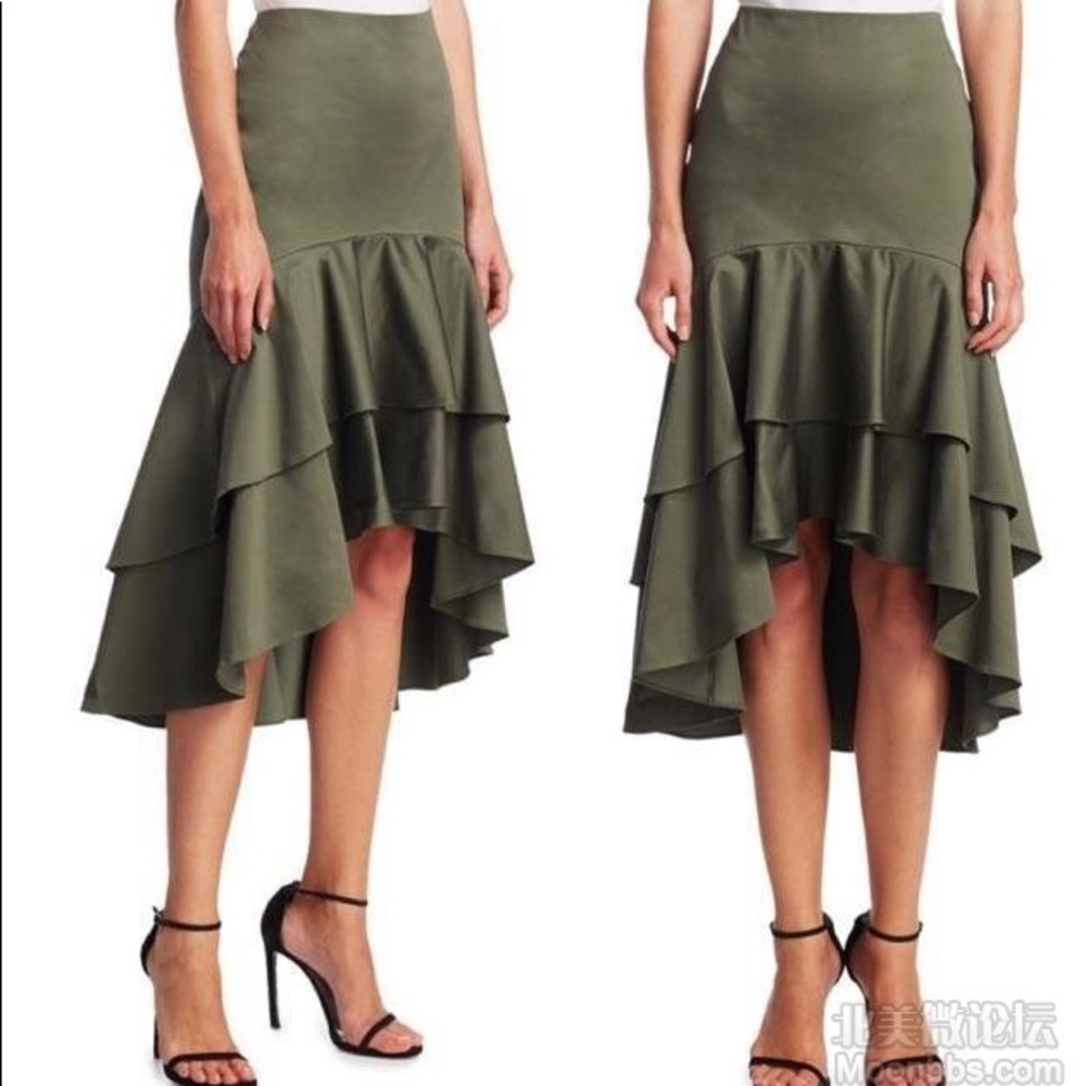 Scripted Toered Ruffle Mini Skirt
